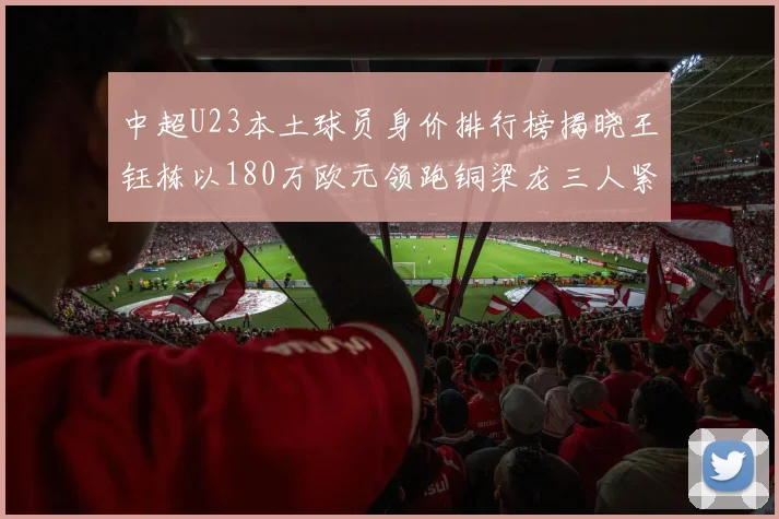 中超U23本土球员身价排行榜揭晓王钰栋以180万欧元领跑铜梁龙三人紧随其后